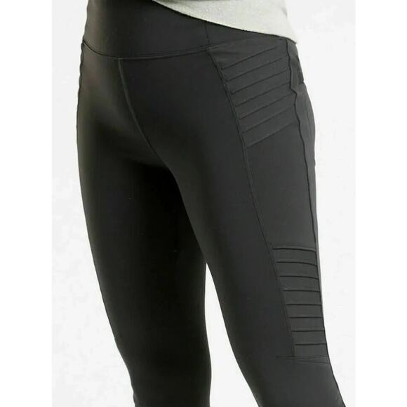 Athleta High Rise Delancey Moto Tight Athletic Leggings Black Women's Medium - Picture 2 of 7